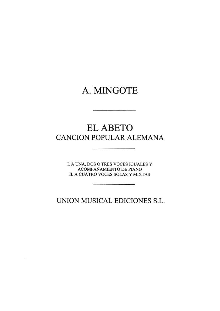 Mingote: El Abeto Cancion Popular Alemana for VM